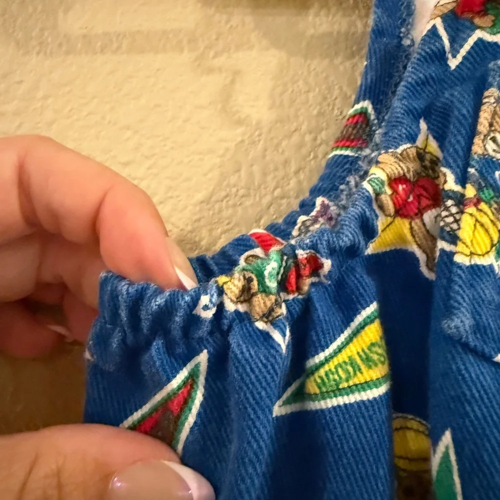 OshKosh B'gosh Overalls Vestbak Kids 12M Blue Sports Bear Vintage Kidcore 90s